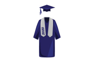 Cap and Gown in Navy Blue with Tassel 2020
